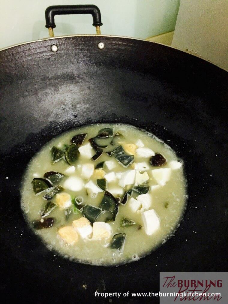 Chinese Spinach with Three Eggs (三蛋菜） The Burning Kitchen