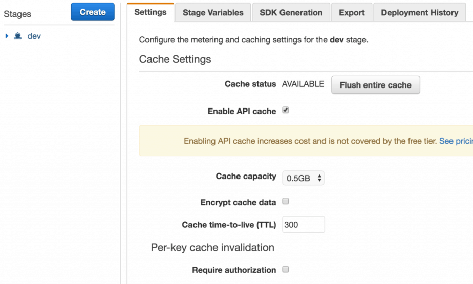 Serverless enable caching on query string parameters in API Gateway