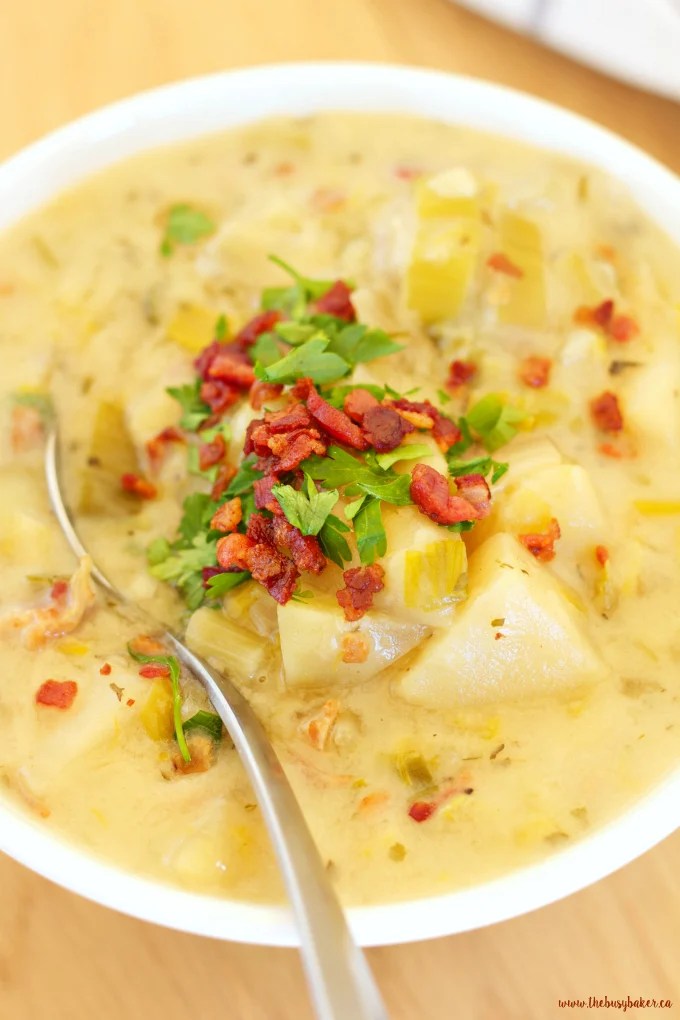 Crock Pot Potato Bacon Leek Soup (Slow Cooker) The Busy Baker