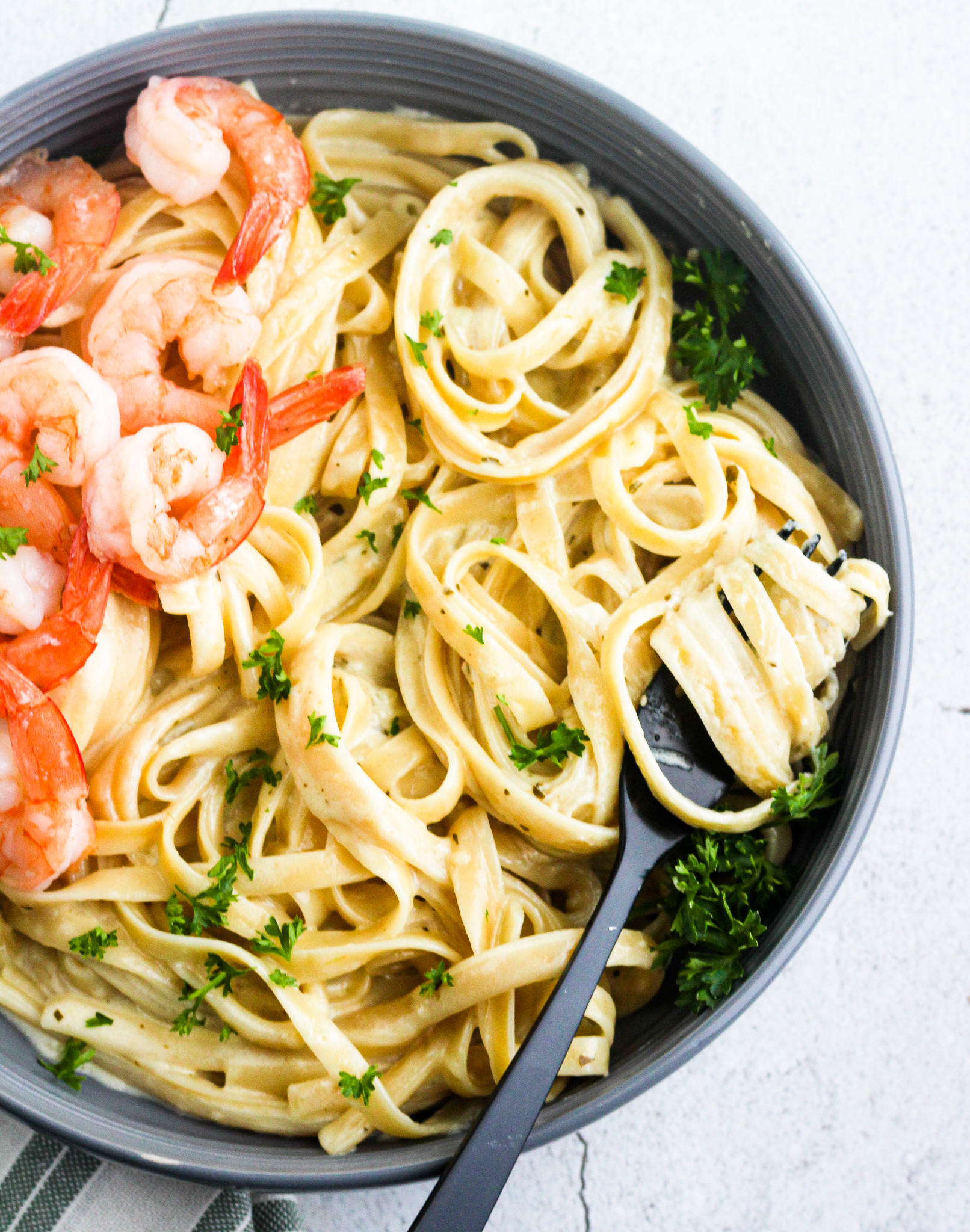 Homemade Shrimp Fettuccine Pesto Alfredo The Buttered Gnocchi