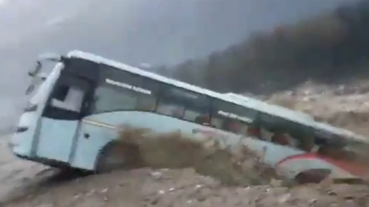 Manali Bus Disaster Shocking Footage Shows Vehicle Swept Away in Flash
