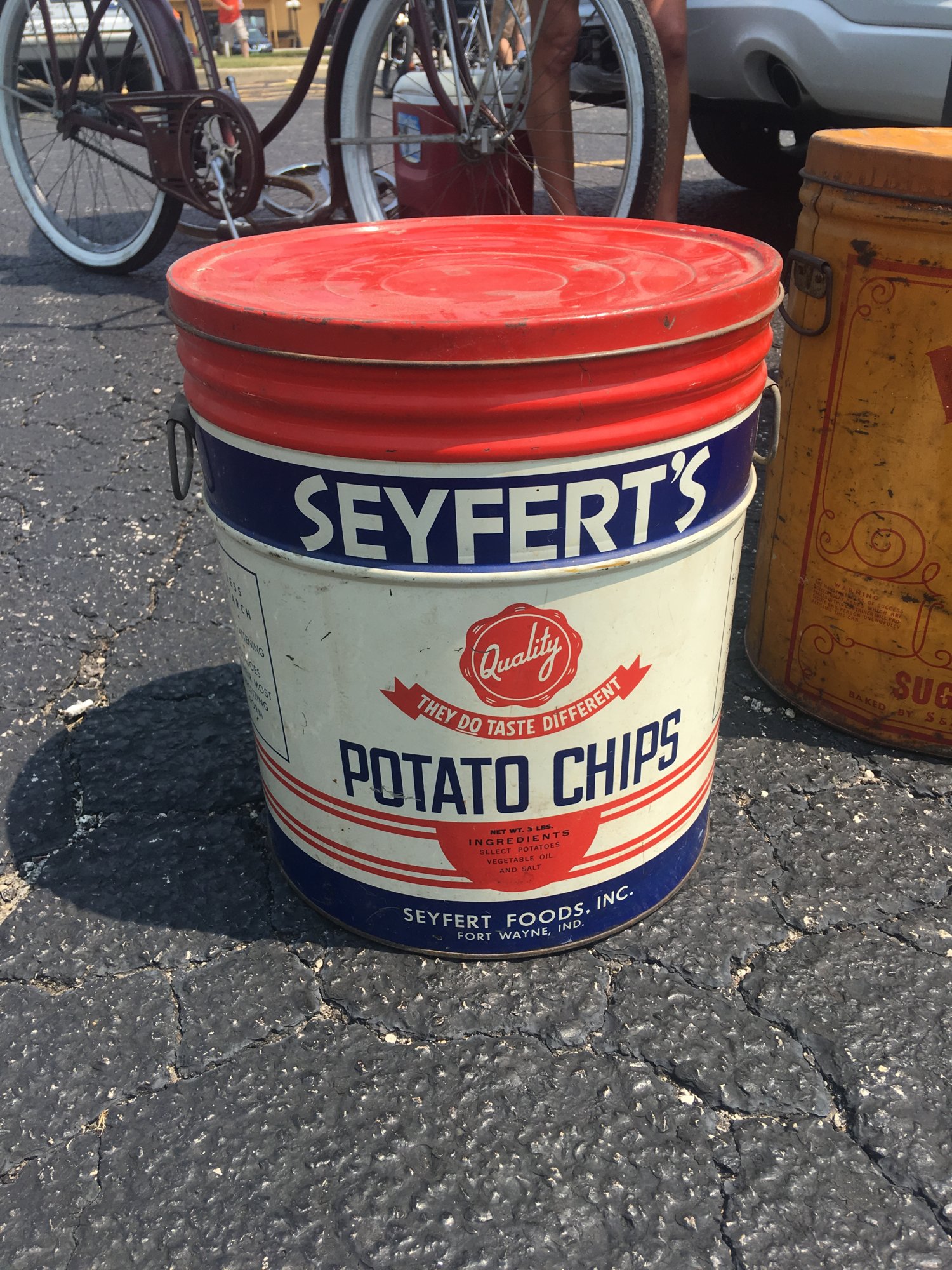 Large Seyferts Potato Chip Tin Can Sell Trade Everything Else