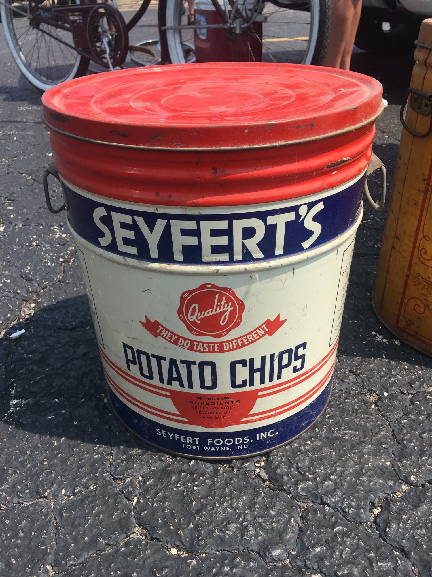 Large Seyferts Potato Chip Tin Can Sell Trade Everything Else