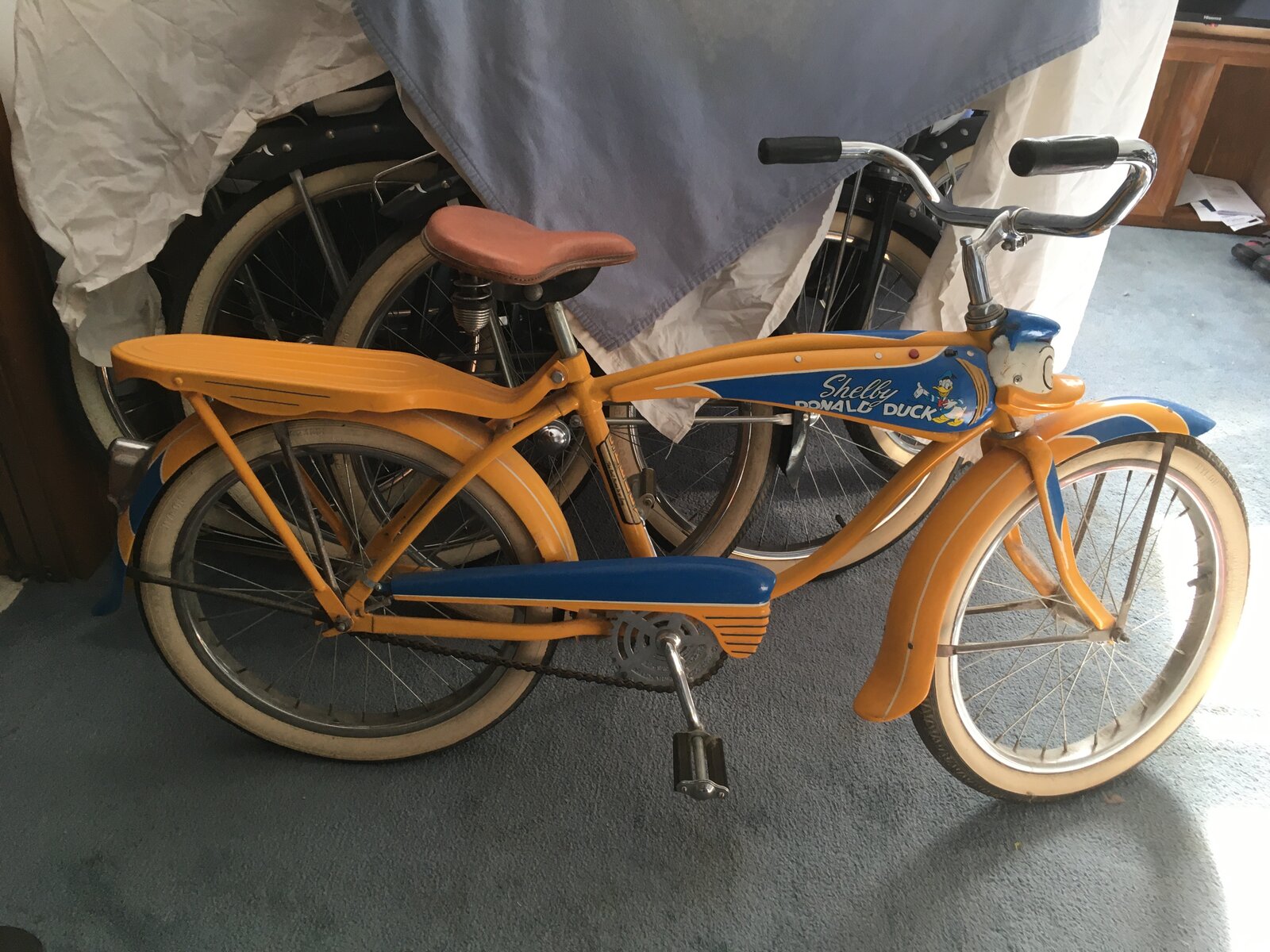 Real 20” boys Donald Duck bike older restoration. Sell Trade