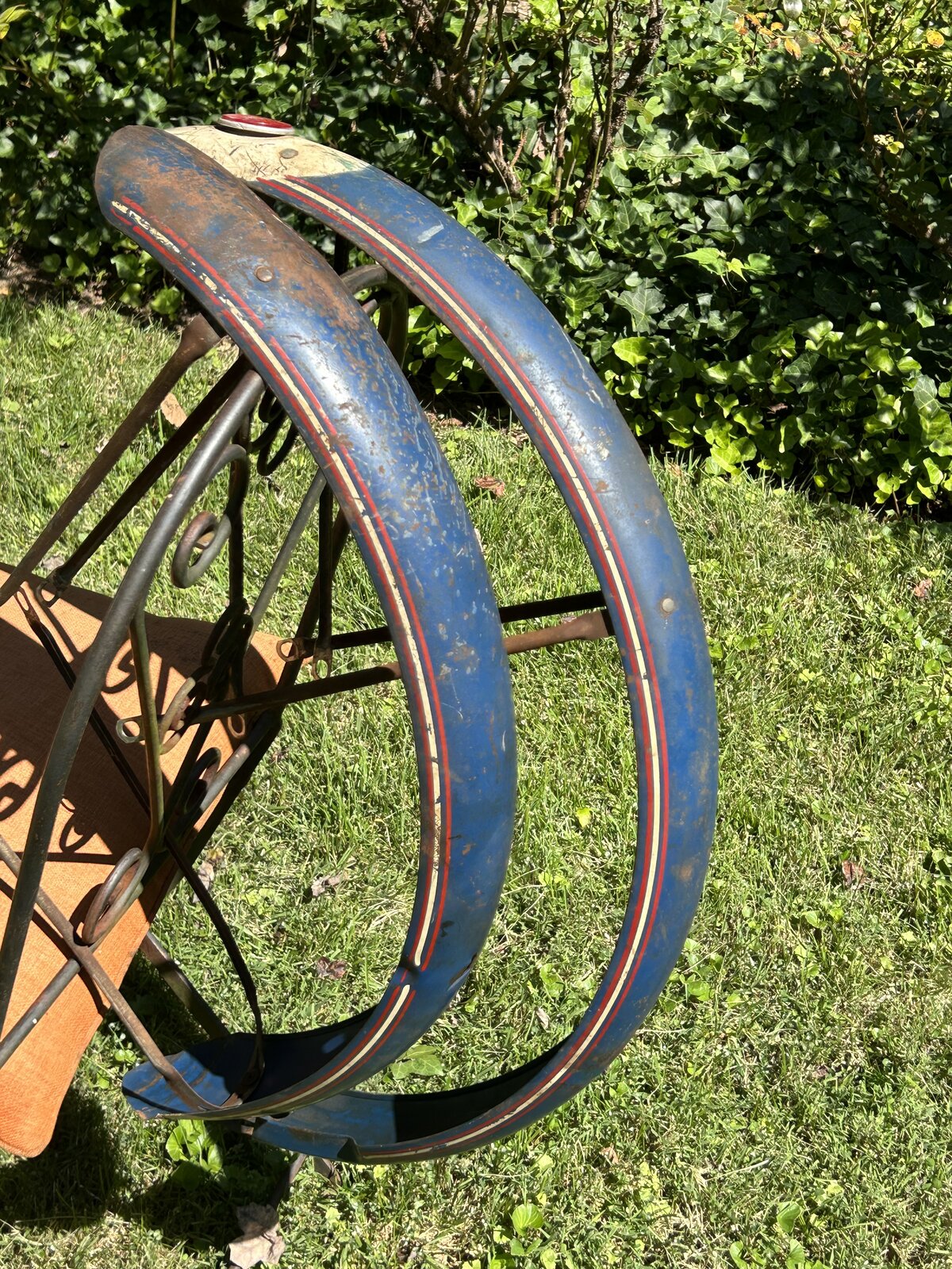 Part Out Blue Air Rider , Early Post War Wheels set, Fenders, Rack, Truss Rods , ladies pedals