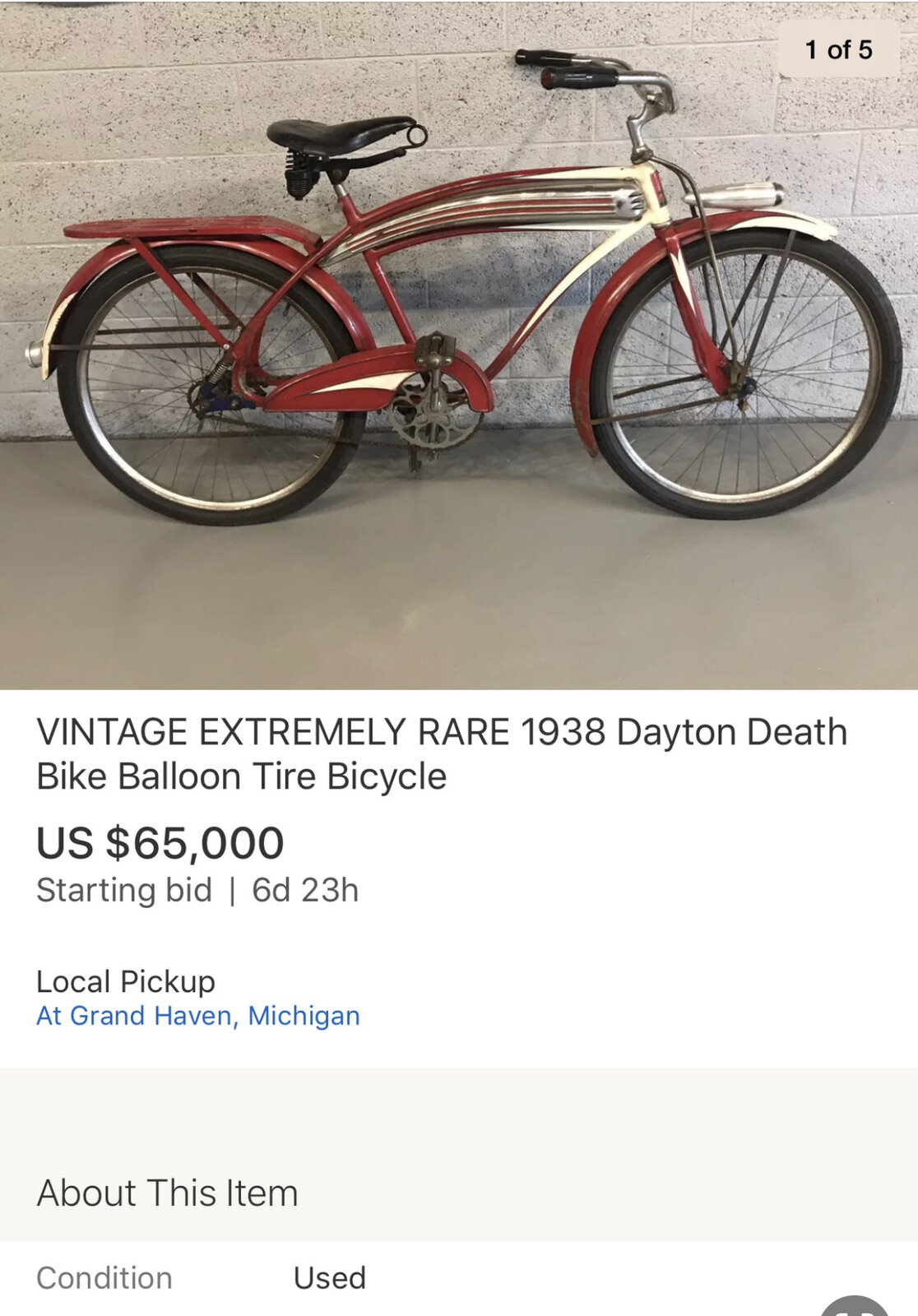 "DEATH Bike" on eBay? Stuff on eBay, Craigslist, Facebook etc. The