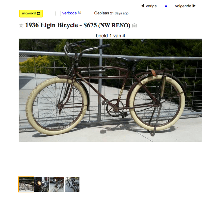 1936 Elgin Oriole Craigslist Reno 675 Stuff on eBay, Craigslist
