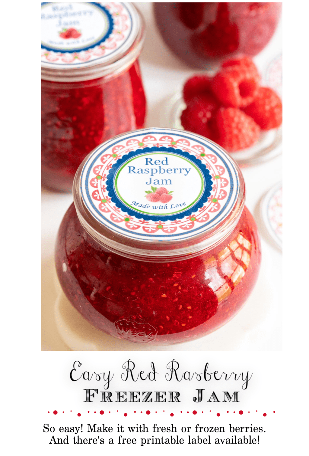 Easy Raspberry Freezer Jam (with fresh or frozen berries!) The Café