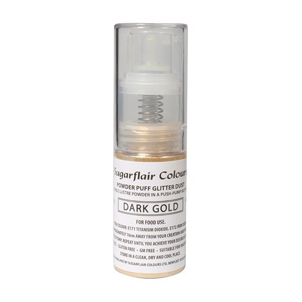 SUGARFLAIR Dark Gold Powder Puff Glitter Dust Spray 10g