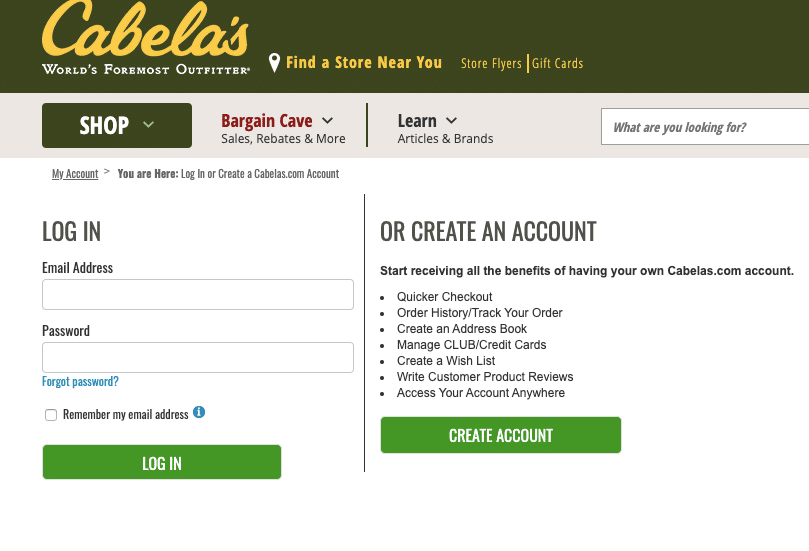 Login Cabelas Club Visa Make a Payment