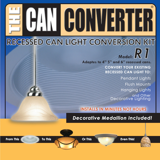 4, 5 and 6 Inch Can Light Conversion Kit Model R1 TheCanConverter