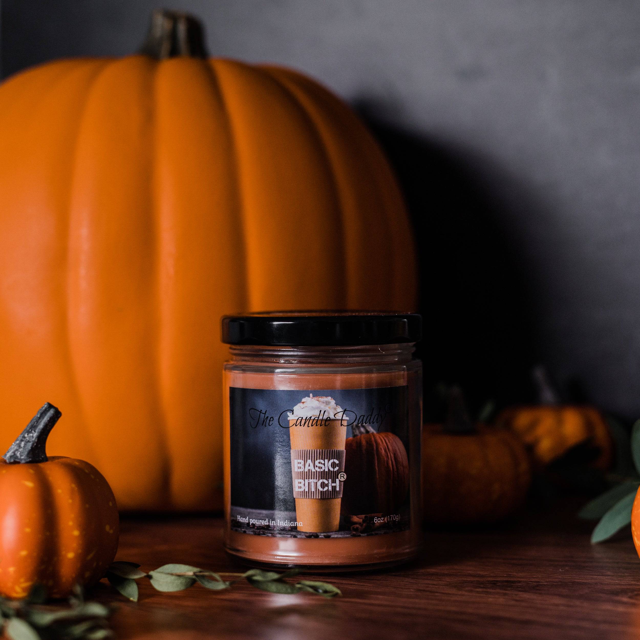 Basic Bitch Funny Pumpkin Spice Latte Jar Candle 6 Ounce 40 Hour B