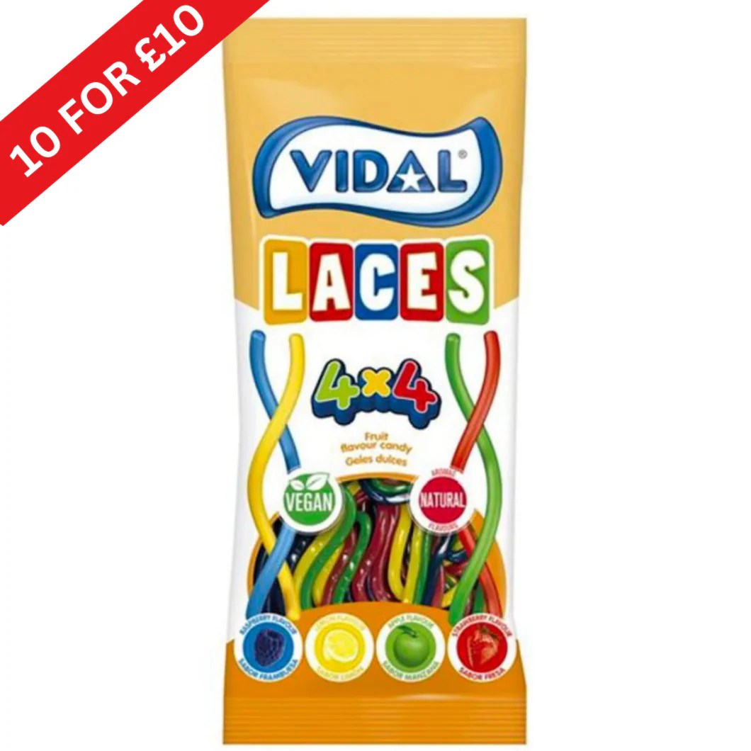 Vidal Rainbow Laces (85g) Candy Works UK