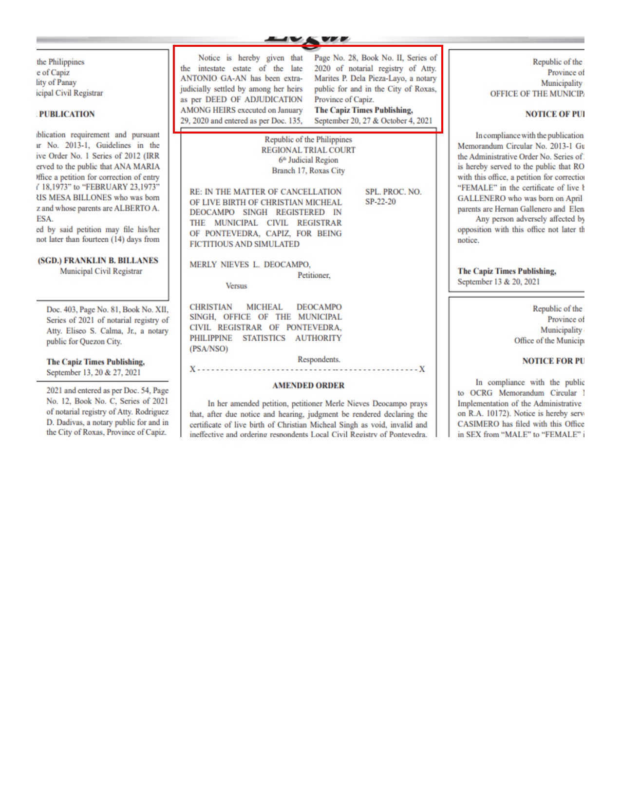 » DEED OF ADJUDICATION AMONG HEIRS