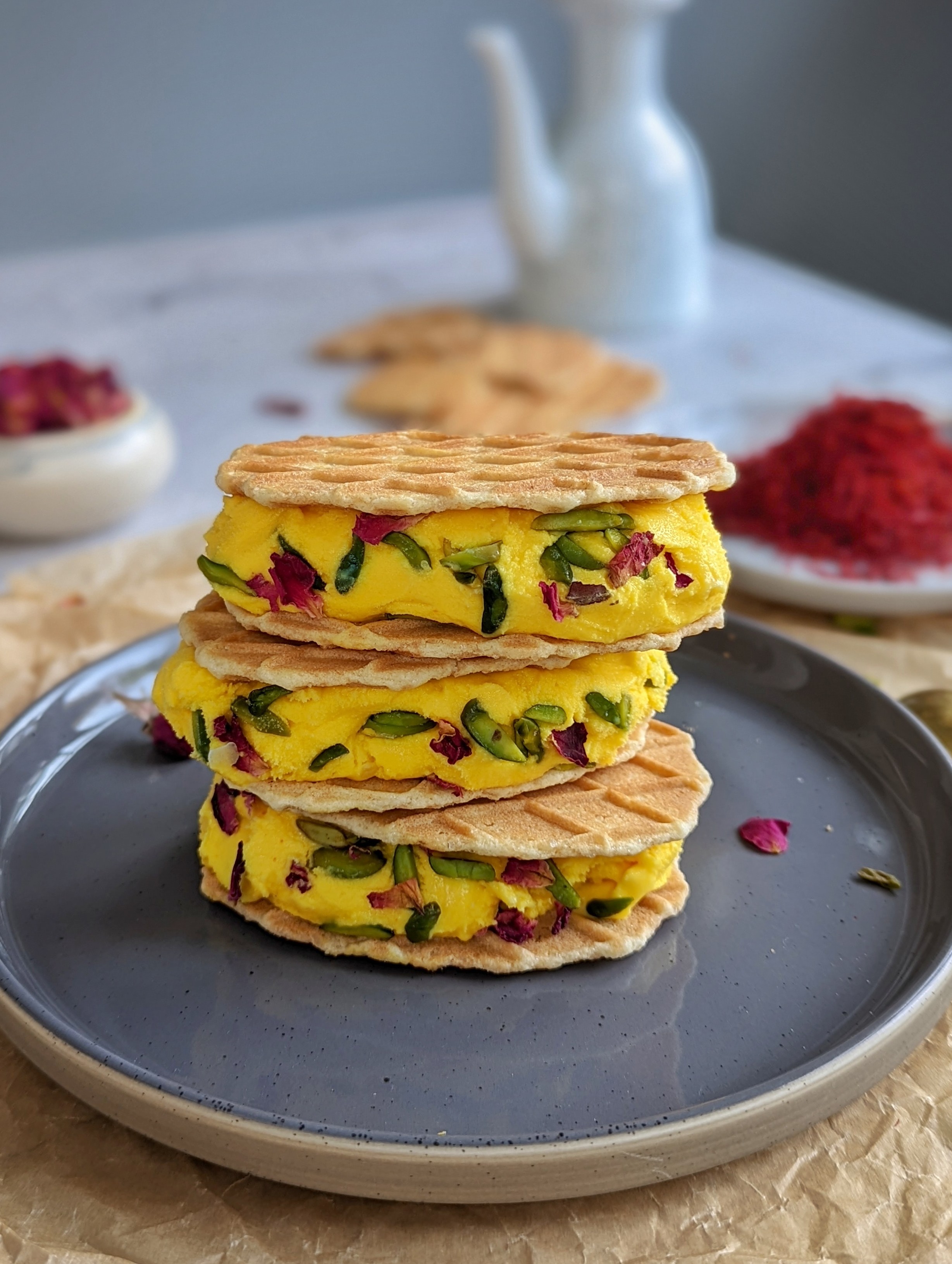 Bastani Sonati Saffron and rosewater ice cream The Caspian Chef