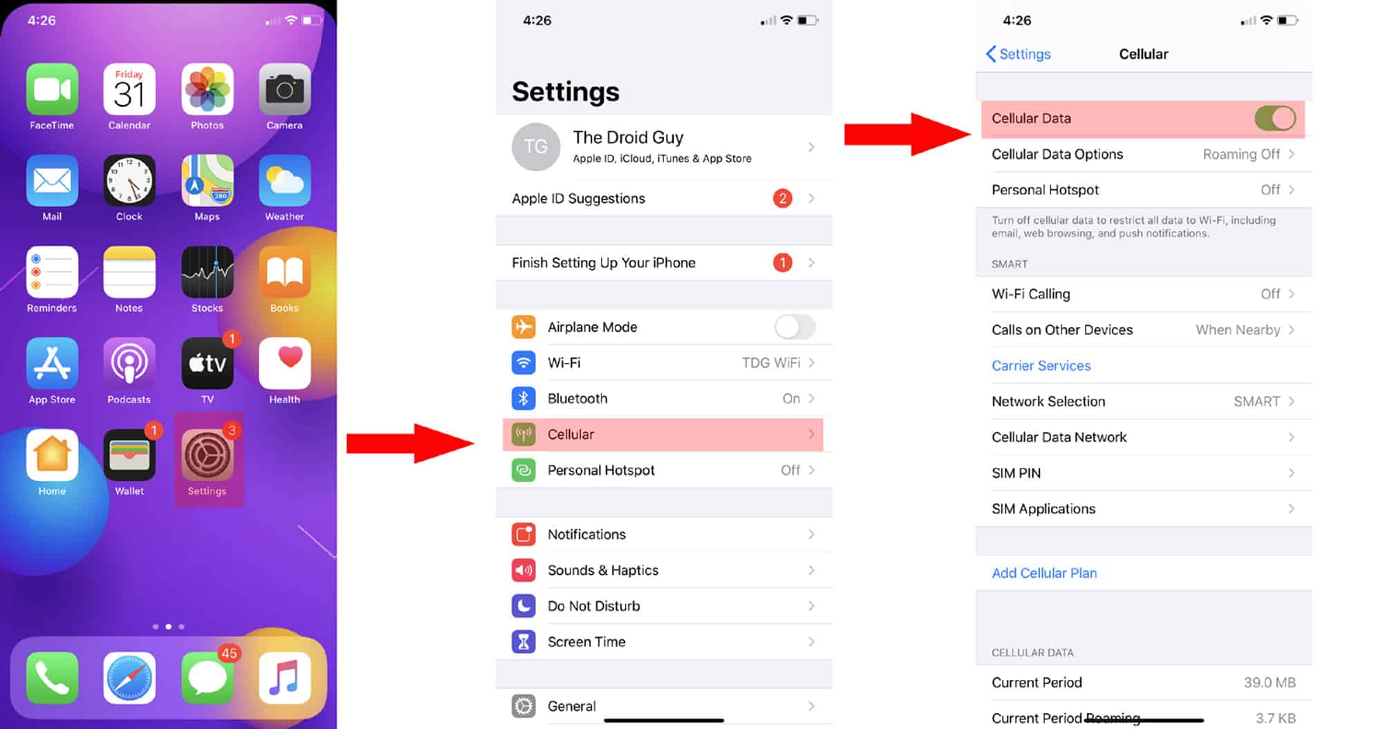 enable cellular data iphone ios 13 TheCellGuide