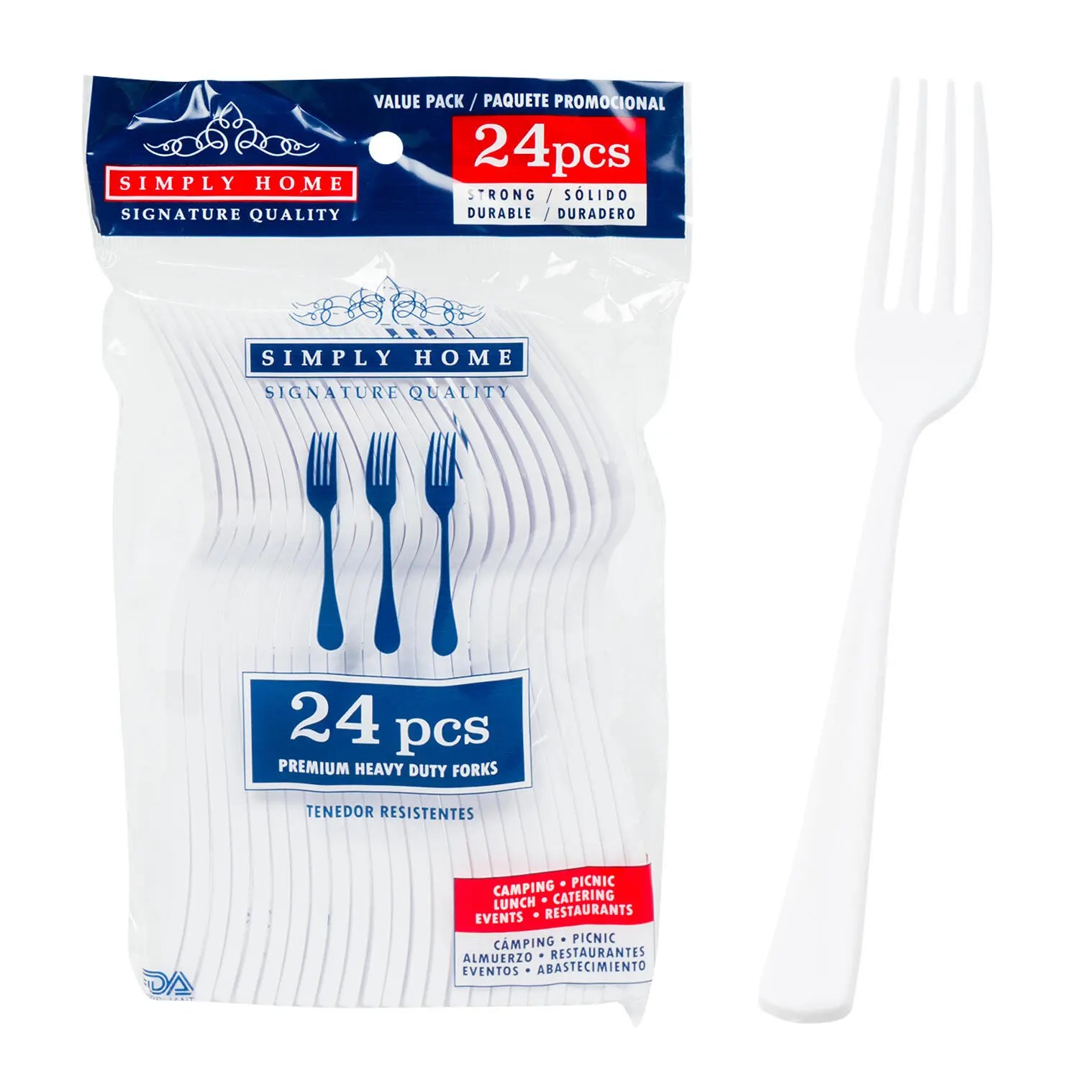 24 Piece White Plastic Fork Set The CEO Creative