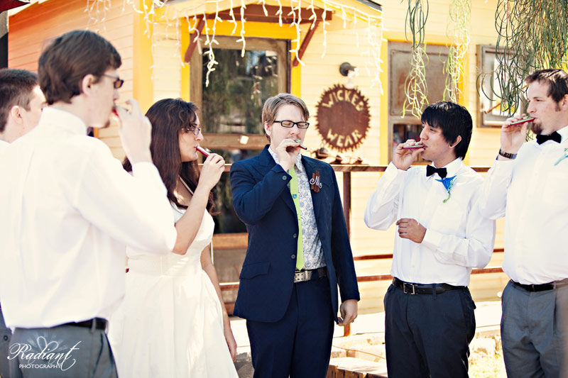 Kazoos, Ninja Turtles, pinwheels, and goblins… Meg and Mark’s wedding