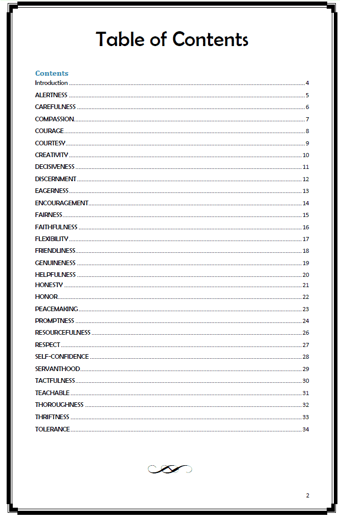 Character Traits Copywork Version 2 The Character Corner