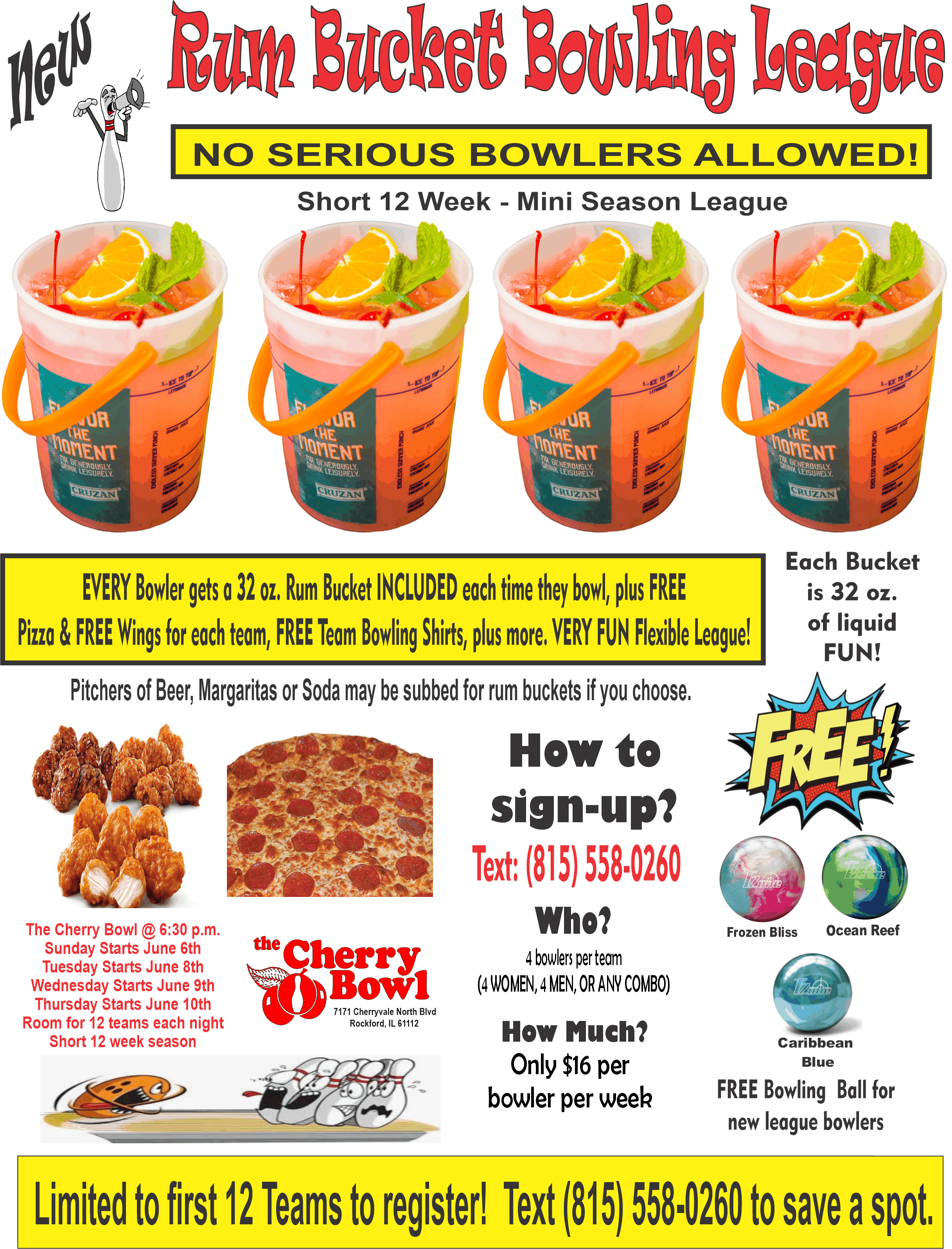 Cherry Bowl Rum Bucket League Signup Form The Cherry Bowl Rockford, IL