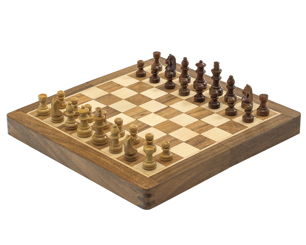 10 Inch Folding Solid Wood Chess Set The Chess Store