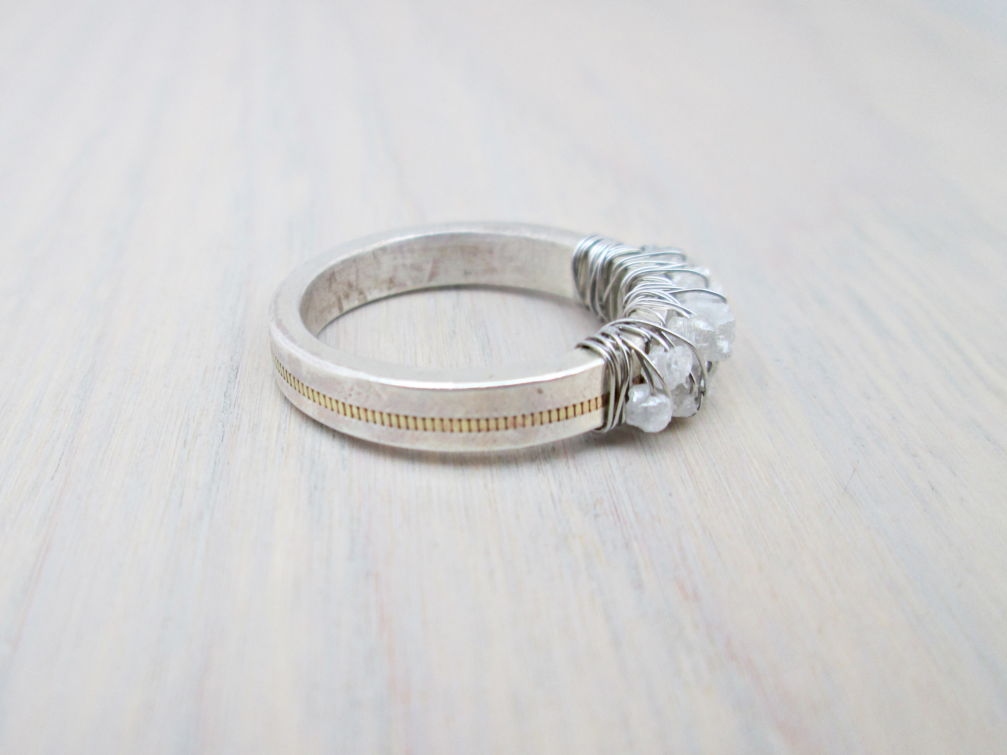 Raw Diamond Guitar String Ring The Chestnut