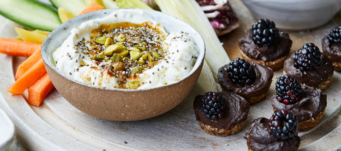 The Chia Co Australia Labneh dip with dukkah and crudités