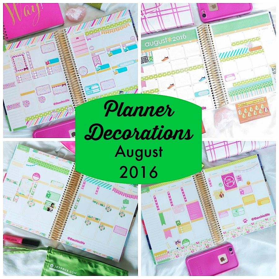 Planner Decorations August 2016 (Erin Condren Vertical) The Chic Life