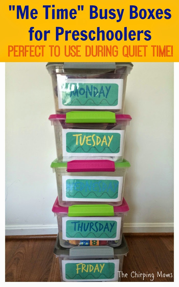 Quiet Time Boxes for Preschoolers Me Time Boxes The Chirping Moms