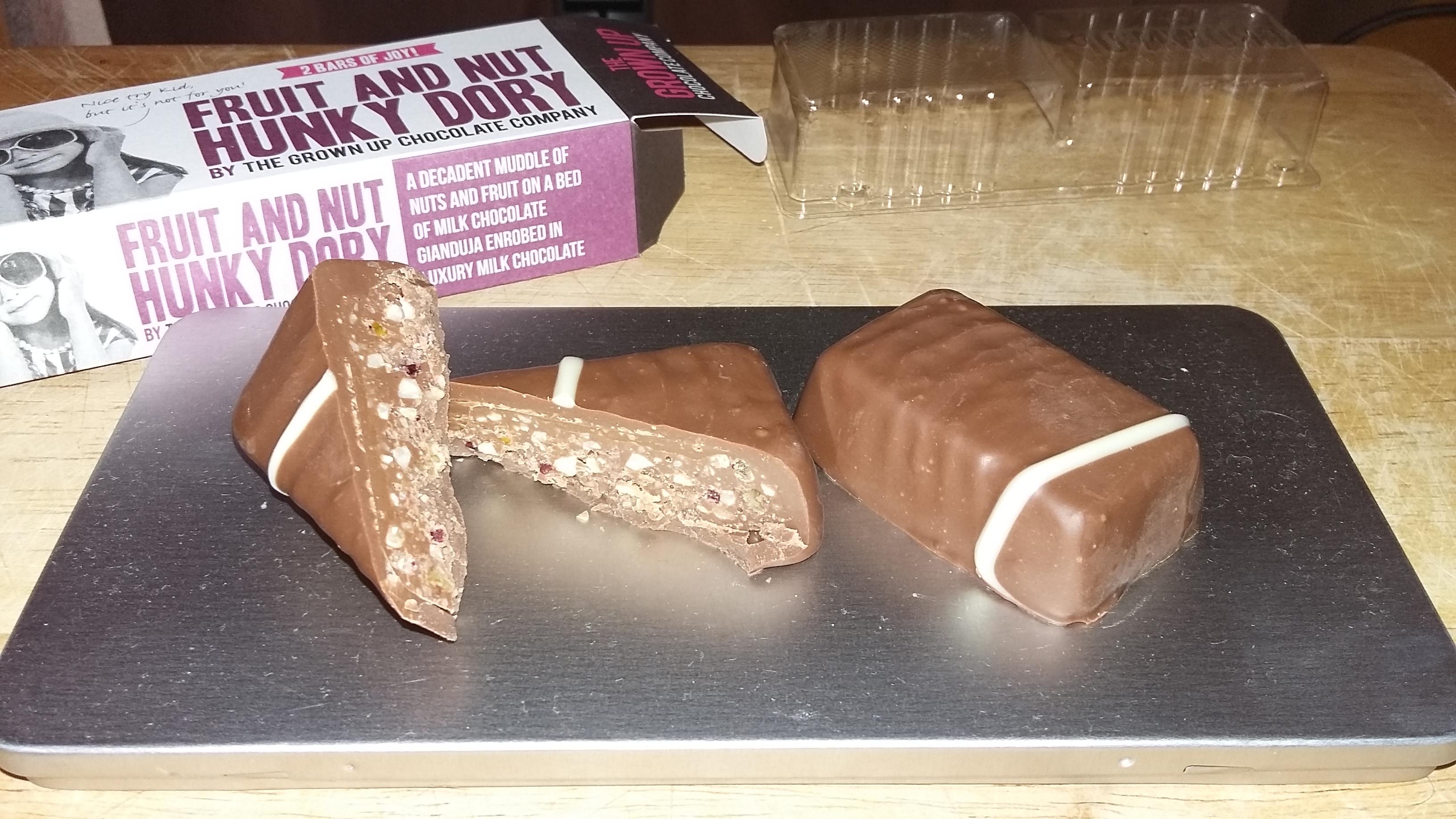 Grown Up Chocolate Company Fruit and Nut Hunky Dory The Chocolate Chap