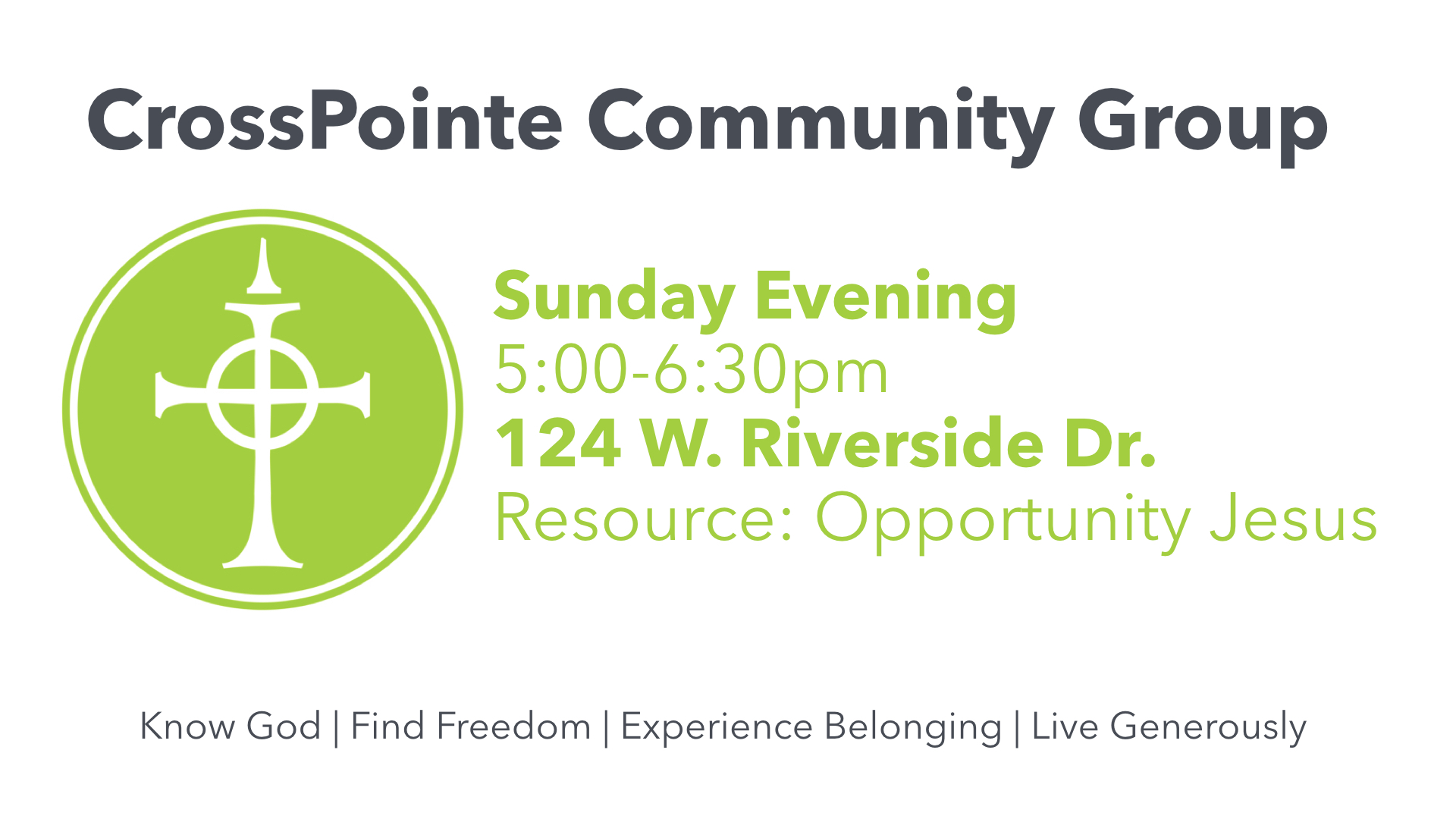 Spring Community Group JOIN US! CrossPointe Church of Jupiter