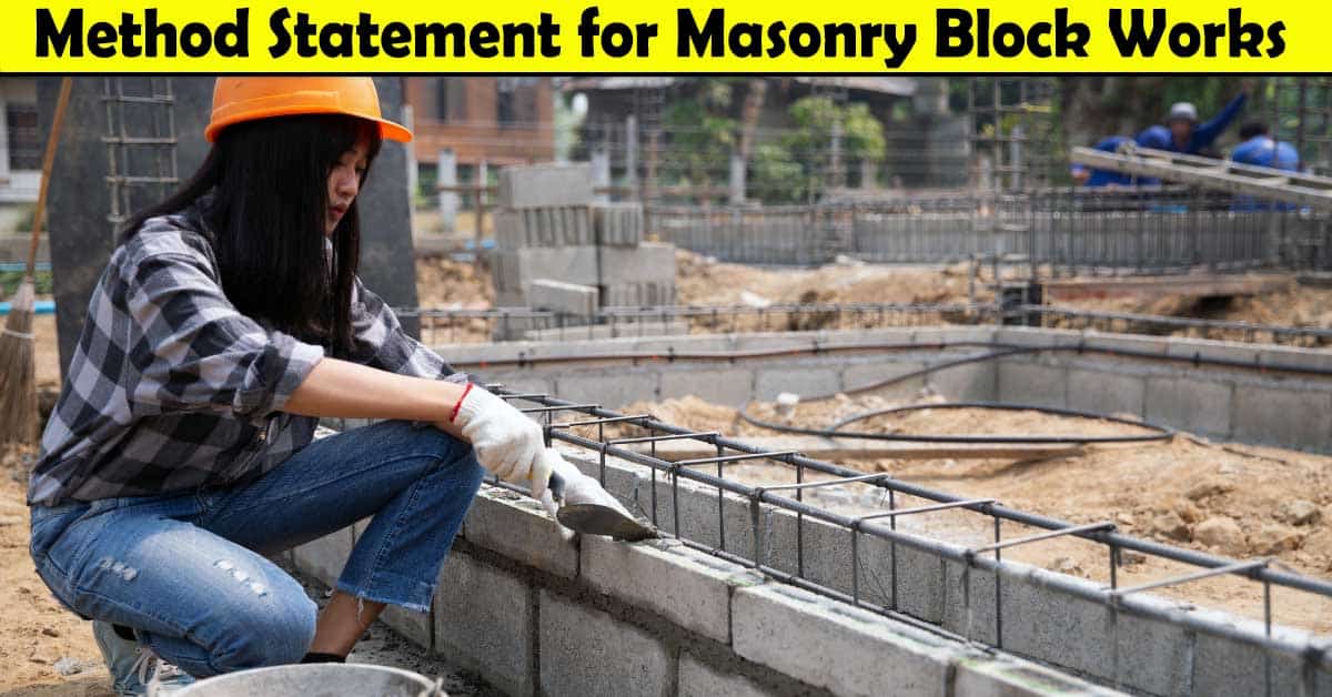 Method Statement for Masonry Block Work Work Procedure