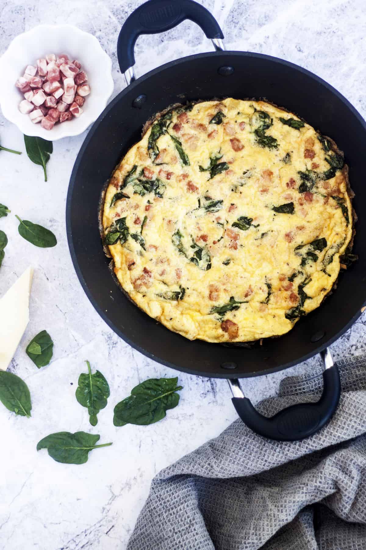 Pancetta Spinach and Cheese Frittata The Classy Baker