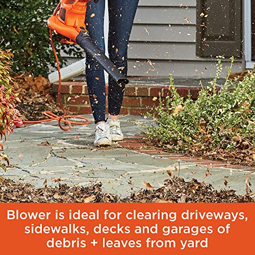 BLACK+DECKER 3in1 Electric Leaf Blower & Mulcher with Leaf Vacuum Kit, 12Amp (BV6000) The