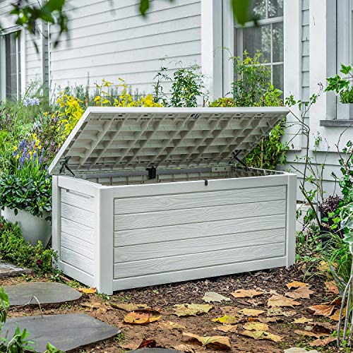 165 Gallon Weather Resistant Resin Deck Storage Container Box Outdoor