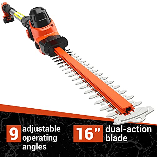 MAXLANDER 20V Electric Pole Saw Hedge Trimmer MultiAngle Telescoping 2
