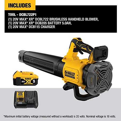 DEWALT 20V MAX XR Leaf Blower, 125MPH, 450CFM (DCBL722P1) The Clean