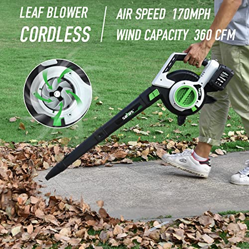 Cordless Leaf Blower&Vacuum SOYUS 3in1 Leaf Vacuum Mulcher 40V 360CFM 5