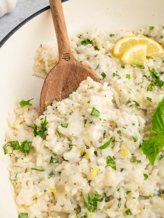 Lemon Basil Risotto The Clean Eating Couple