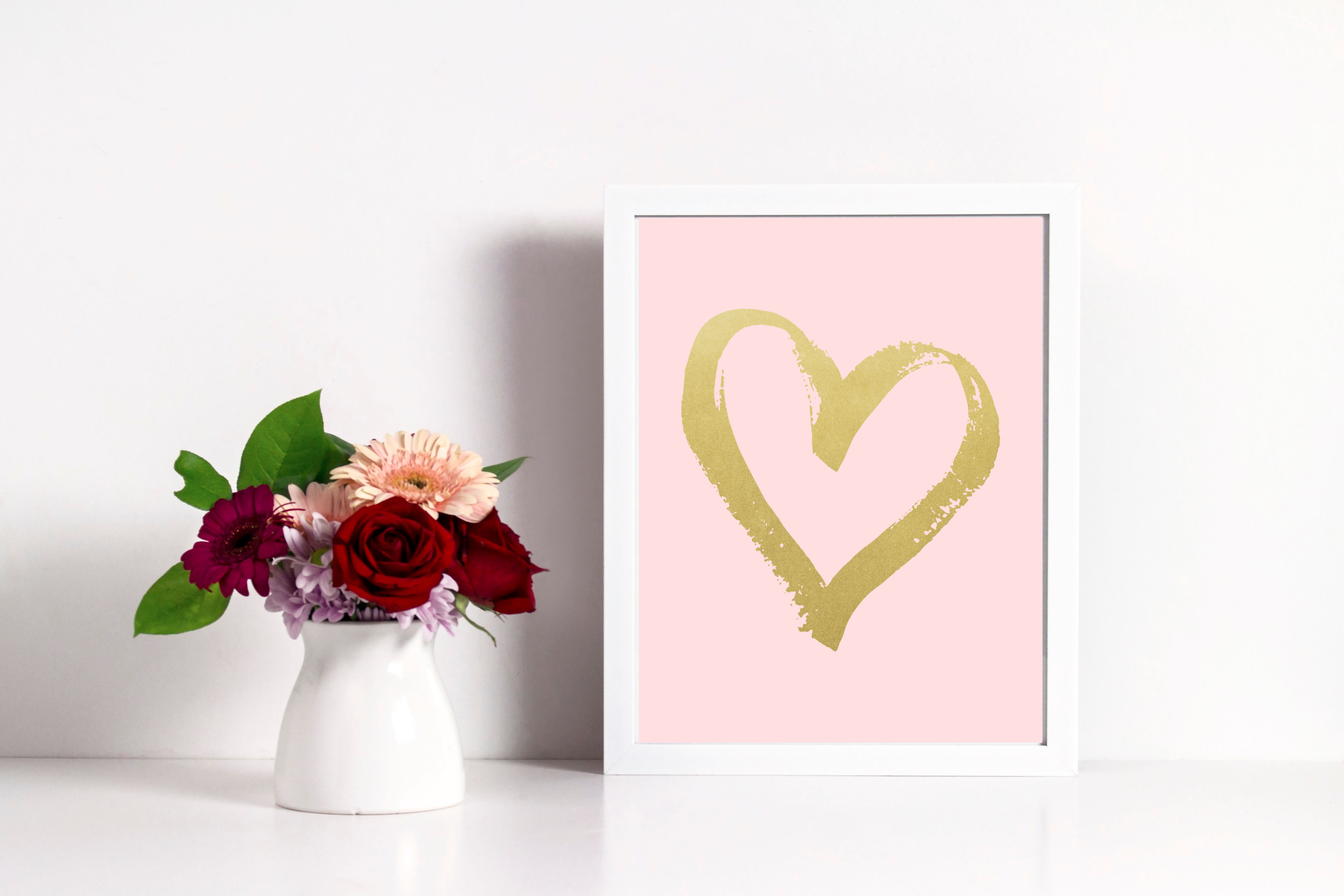Pink & Gold Heart Free Printable The Clever Side
