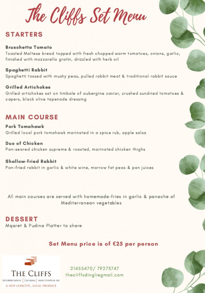 Set Menus The Cliffs