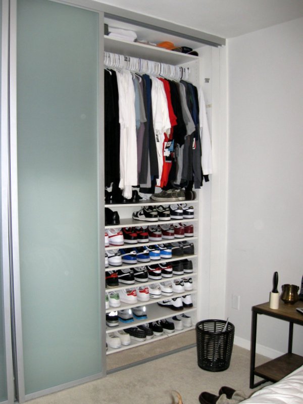 Mens White Melamine ReachIn Closet › Custom Closets and Garage Systems