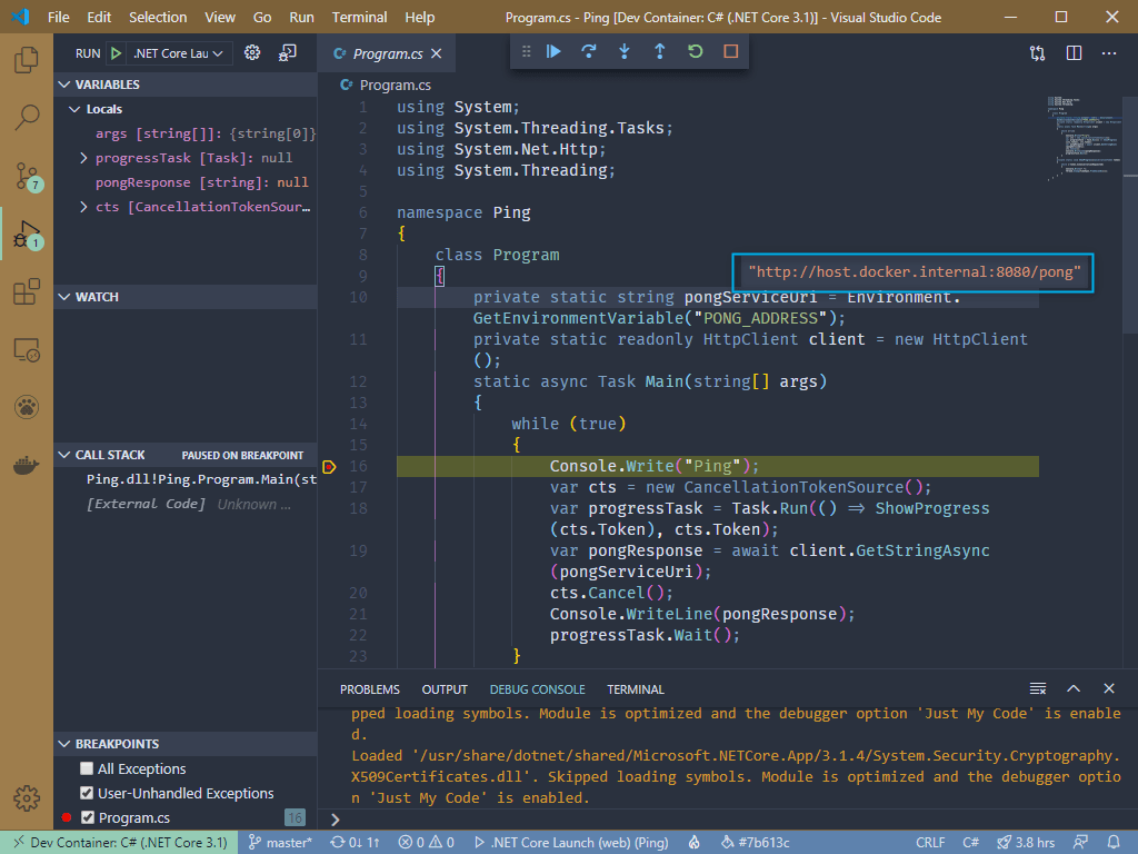 VS Code Remote Development with Docker Compose Developing