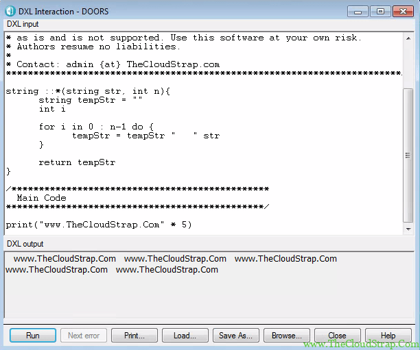 DOORS DXL Function » TheCloudStrap