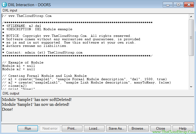 DOORS DXL Module Operation » TheCloudStrap