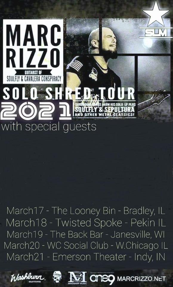 Marc Rizzo “Solo Shred Tour 2021” THE CHICAGO METAL FACTORY