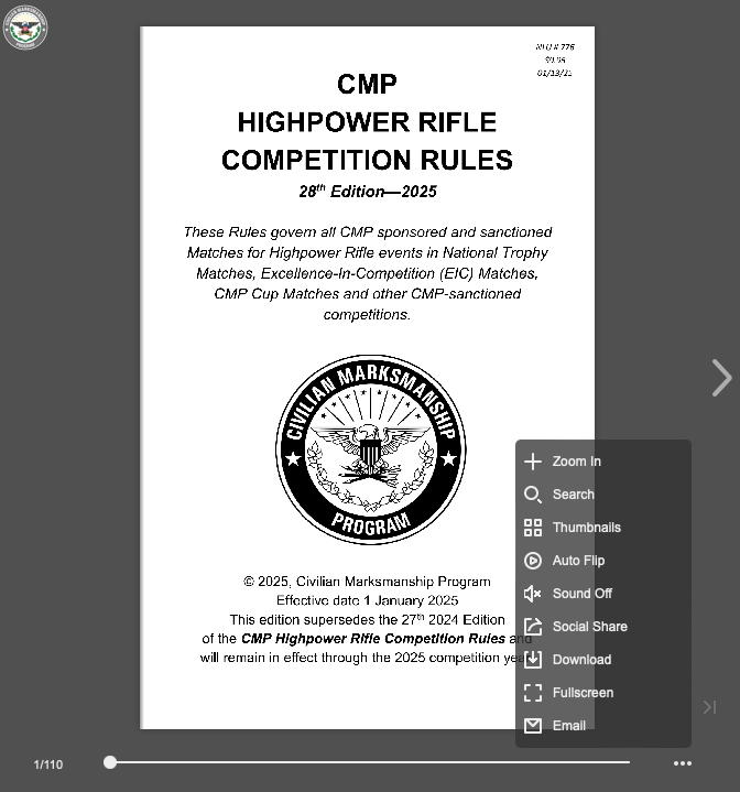 Competition Rulebooks Civilian Marksmanship Program