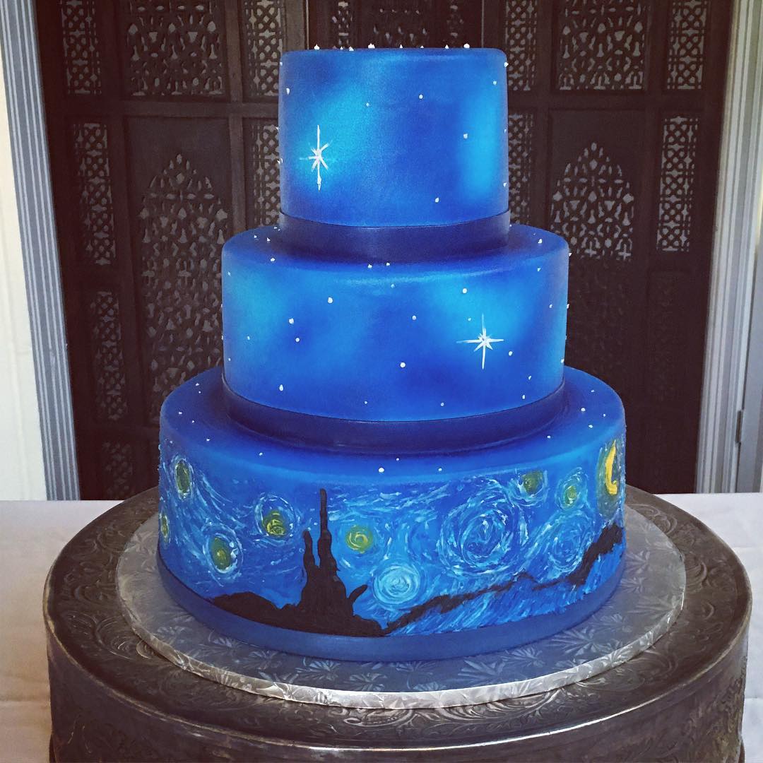 Starry Night! starrynight weddingcake cakestagram cakesofinstagram