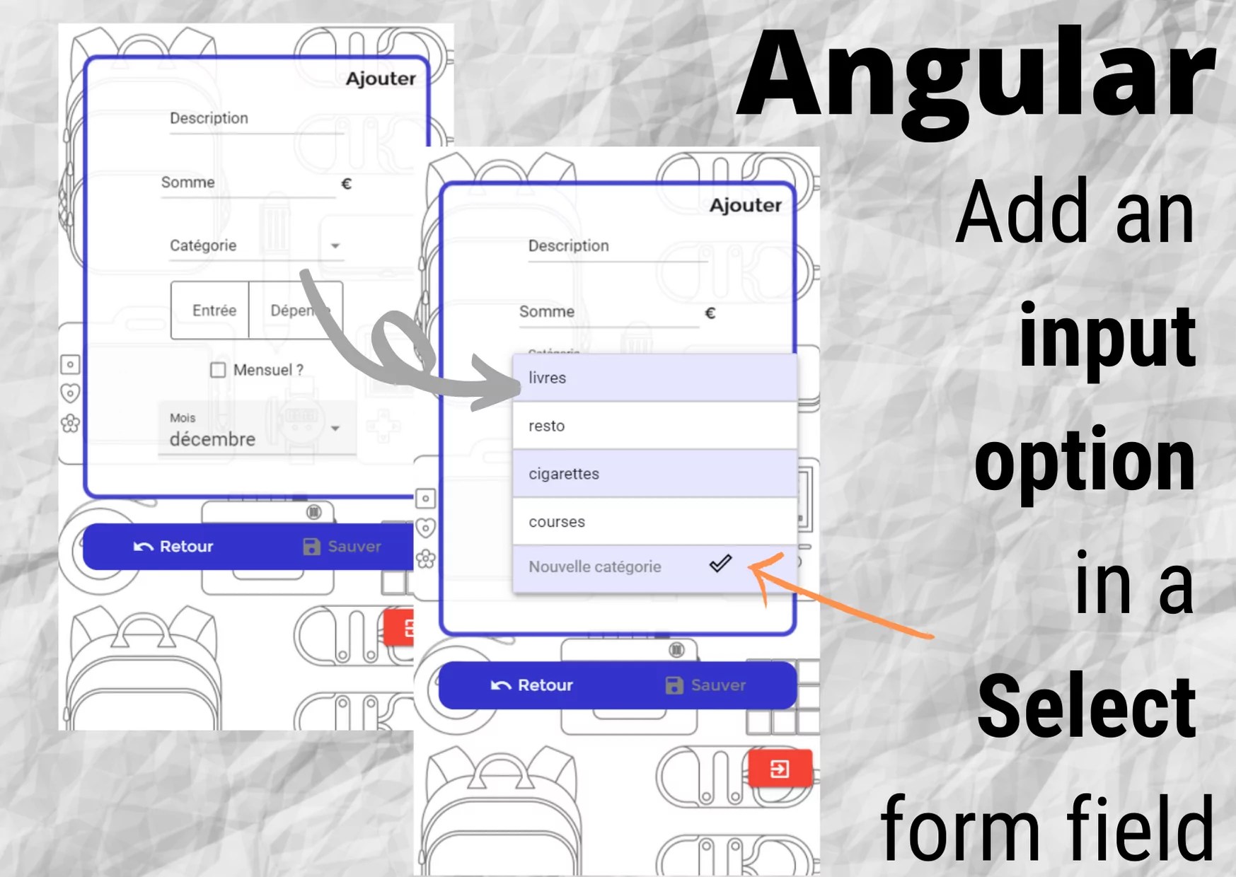 Angular/TypeScript how to add an input option in a dropdown list The