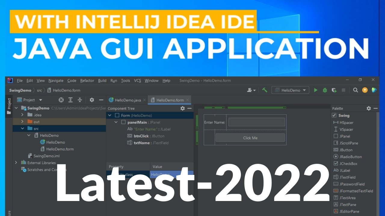 First Java Swing GUI Application with IntelliJ IDEA IDE (2022) The